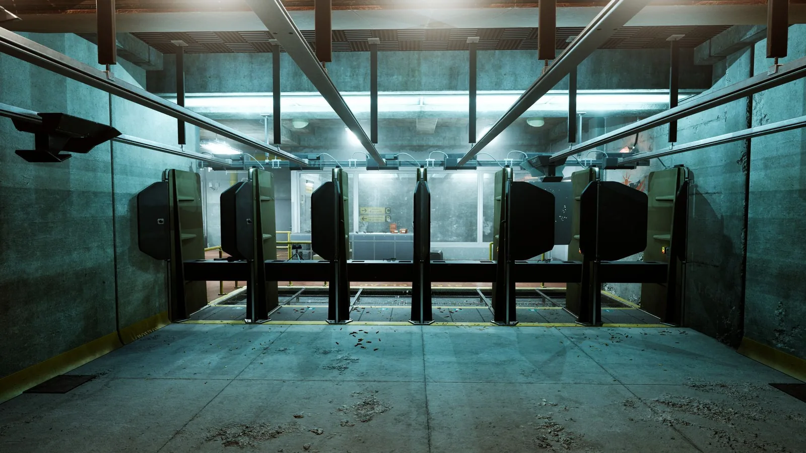Indoor shooting range lanes at PG-13 CCW Training Academy