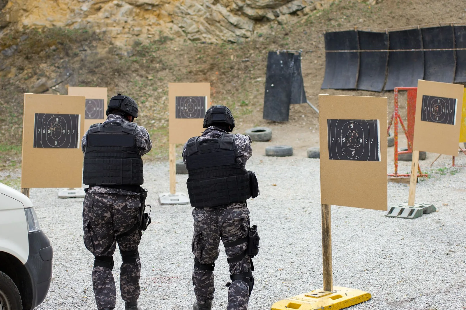 Students on the live-fire range during training